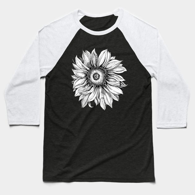 Ink - Sunflower Baseball T-Shirt by artofsuff